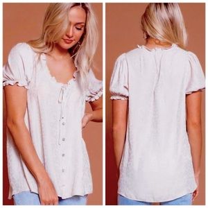 Show Me Your Mumu Cream Brunch Taupe Cheetah Silky Blouse